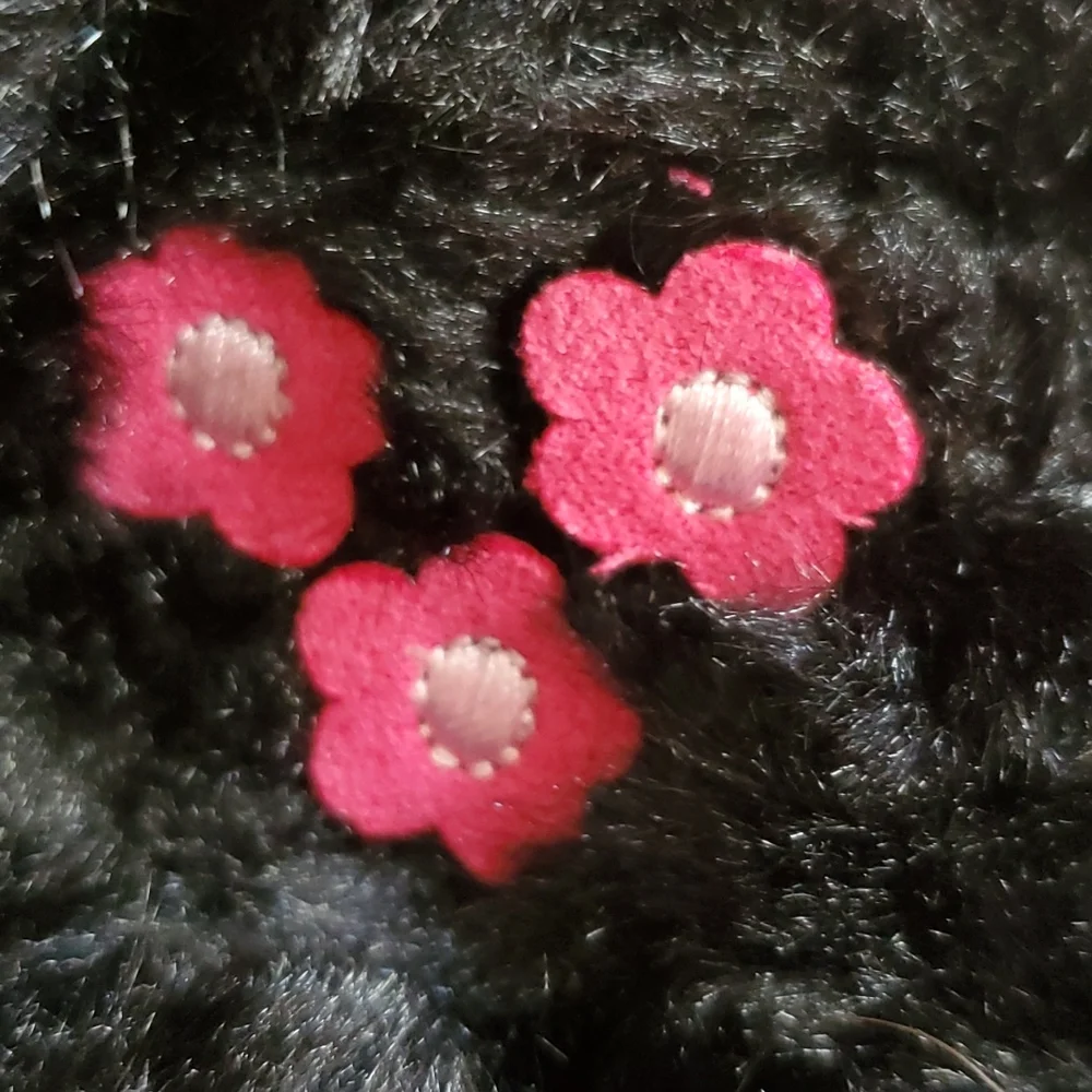 ABG Baby black fur boots with embroidered 3D flowers‎